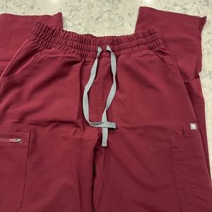 FIGS Yola Burgundy Scrub Pants High Waisted
